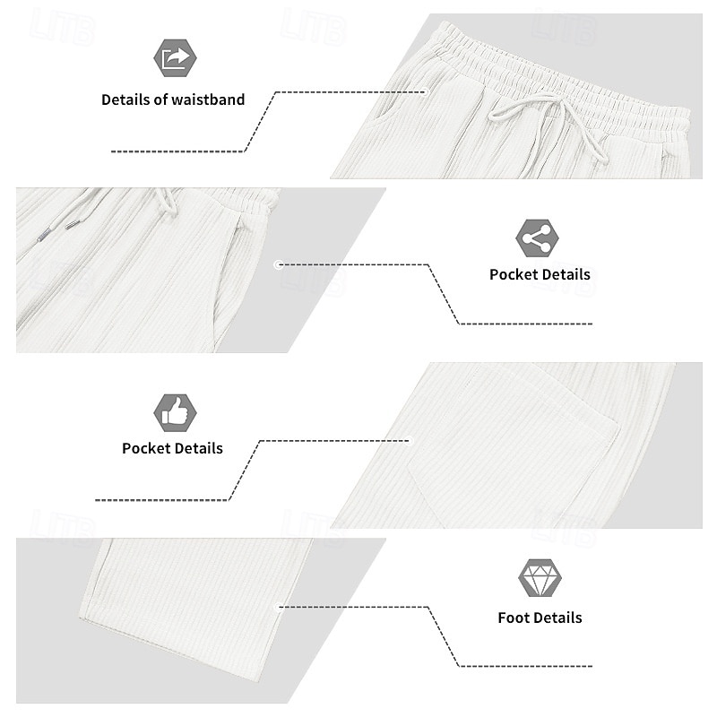 Men's Sweatpants Wide Leg Sweatpants Knit Pants Open Bottom Sweatpants Drawstring Elastic Waist Baggy Plain Moisture Wicking Breathable Full Length Sports Outdoor Casual Daily Vacation Fashion Black3