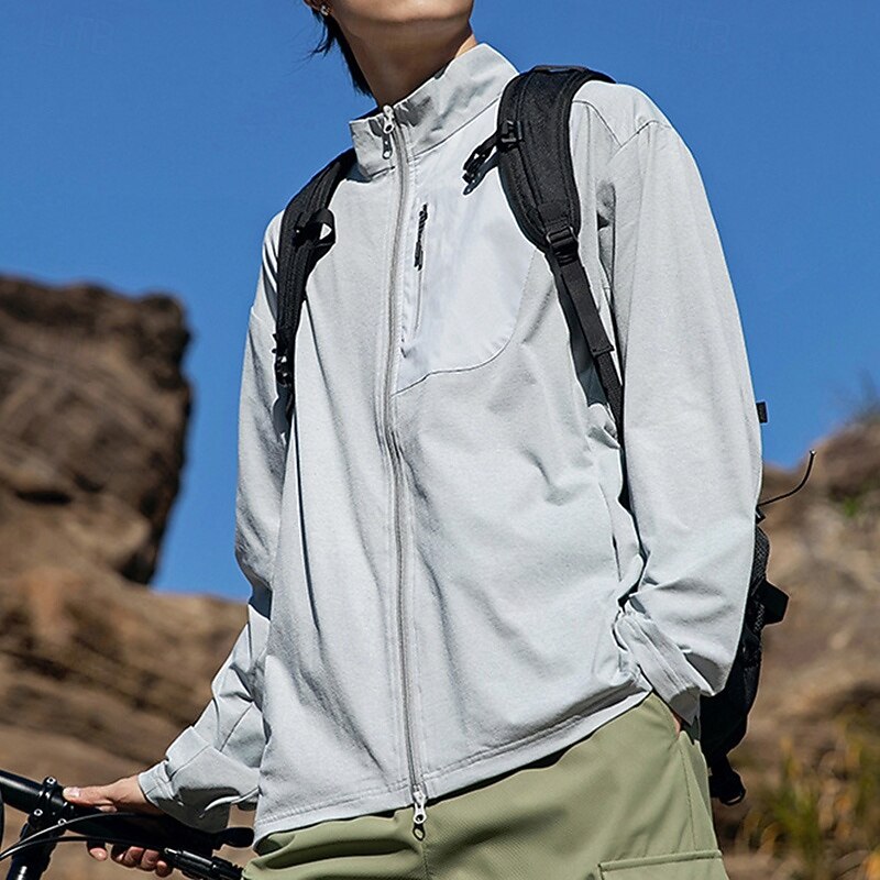 Women's Softshell Jacket Hiking Jacket Hardshell Jacket Outdoor Sun Protection Quick Dry Hiking Outfits Hiking Clothes Summer Top Camping / Hiking / Caving Running Dark Grey Black Light Grey3