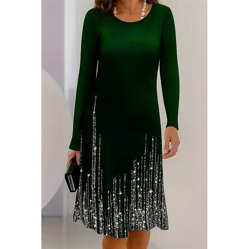 Women's Mini Dress T Shirt Dress Tee Dress A Line Dress Vacation Casual Daily Date Regular Fit Ombre Graphic Abstract Long Sleeve Crew Neck Black Blue Green Spring Fall Winter Autumn3