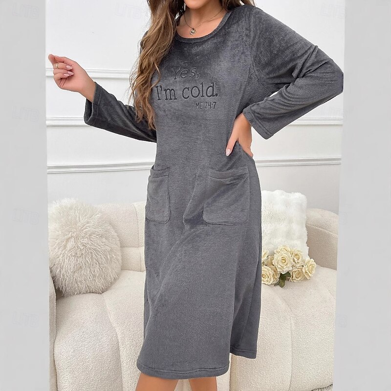 Women's Sweatshirt Dress Midi Dress Sheath Dress Casual Boho Daily Going out Bathing Regular Fit Graphic Long Sleeve Crew Neck Caramel color Peach Grey Spring Fall Winter Autumn3