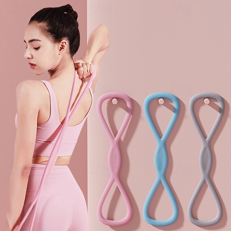 3pcs Figure 8 Exercise Resistance Bands with Handles for Women Men Arms Shoulders Back Legs Keep Shaped, Full Body Fitness Workout Yoga Pulling Rope for Home Gym, 15/25/35 Lbs Elastic Set