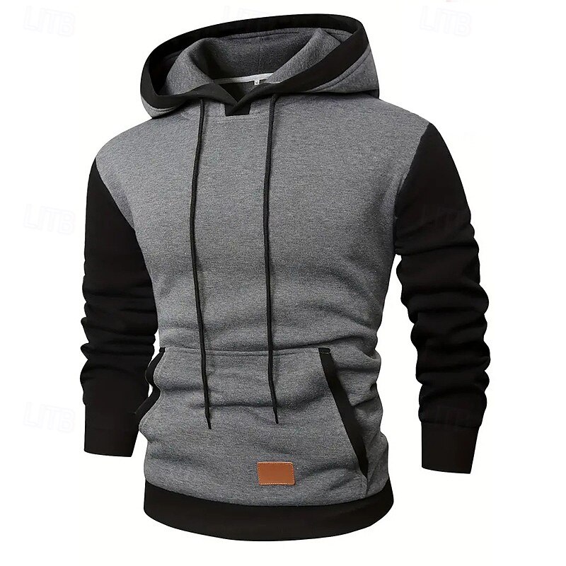 Men's Hoodie Pullover Hoodie Sweatshirt Fleece Hoodie Wine Army Green Navy Blue Gray Hooded Color Block Patchwork Color Block Casual Daily Sports Polyester Streetwear Cool Sportswear Fall Winter3
