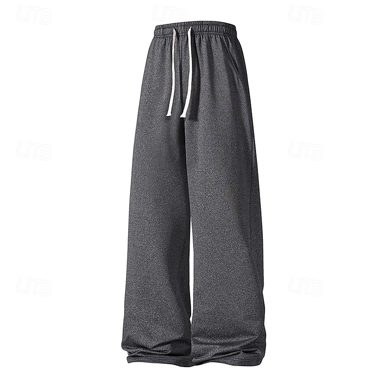 Men's Sweatpants Wide Leg Sweatpants Trousers Baggy Pants Open Bottom Sweatpants Drawstring Elastic Waist Straight Leg Plain Moisture Wicking Breathable Full Length Outdoor Casual Daily Fashion4