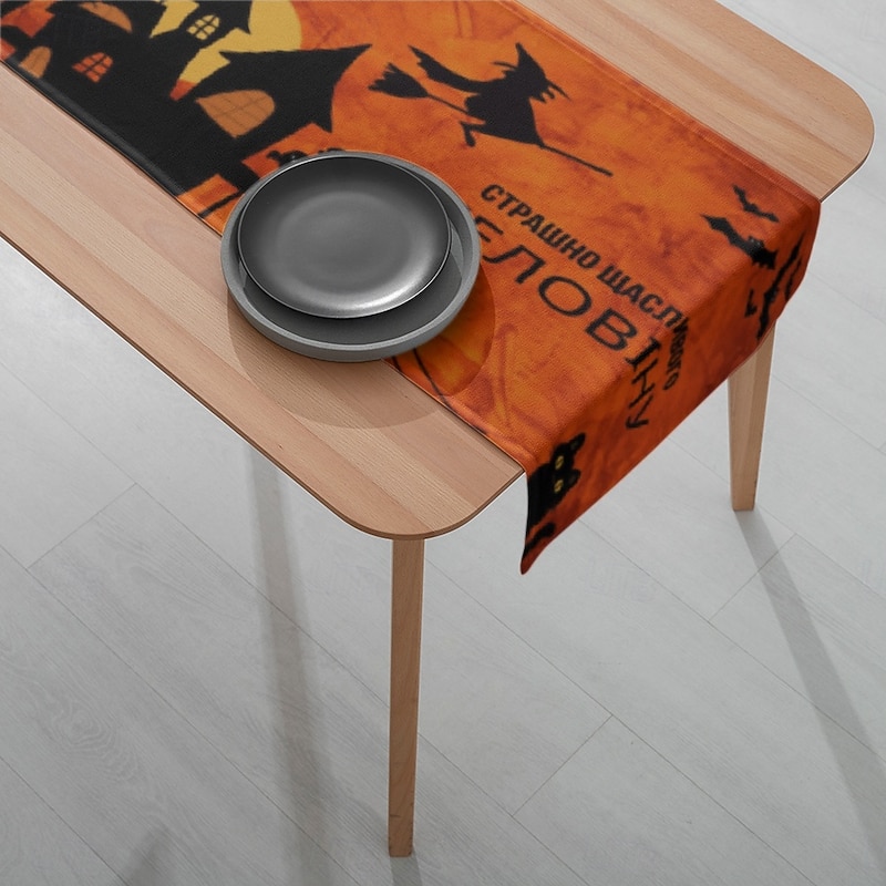 Halloween Table Runner - Digital Printed Rectangular Tablecloth 33x180cm for Restaurant Banquet & Party Decor3