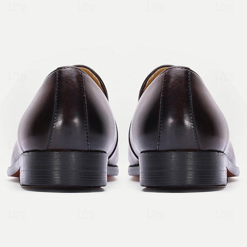 Men's Brown Leather Slip-On Loafers – Comfortable Business Casual Shoes for Office, Parties and Daily Wear4