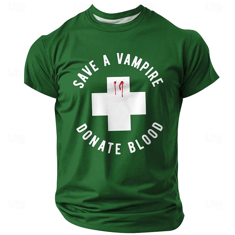 Men's Graphic T-Shirt - Save A Vampire Donate Blood Funny Pun Tee3
