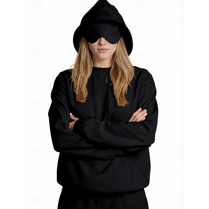 Women's Pullover Hoodie Sweatshirt Plain Casual Long Sleeve Hooded Regular Tops Street Dailywear Pocket Black Pink Brown Green Dark Gray Fall Winter3