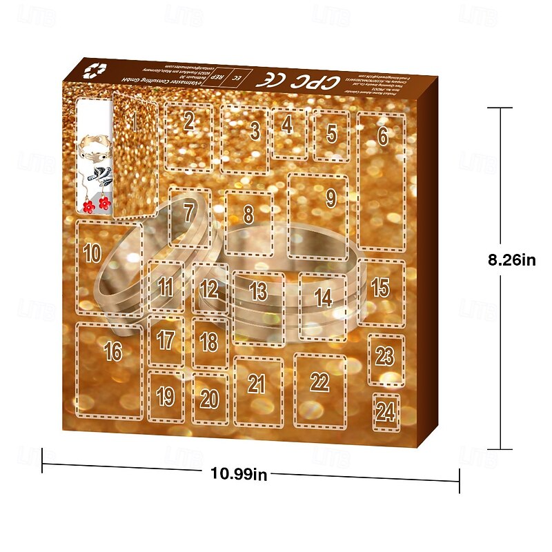 Christmas Advent Calendar Jewelry 2025, 24 Days Countdown Holiday Jewelry Set with Rings, Necklaces & Earrings, Xmas Gift for Girls Teens Women2