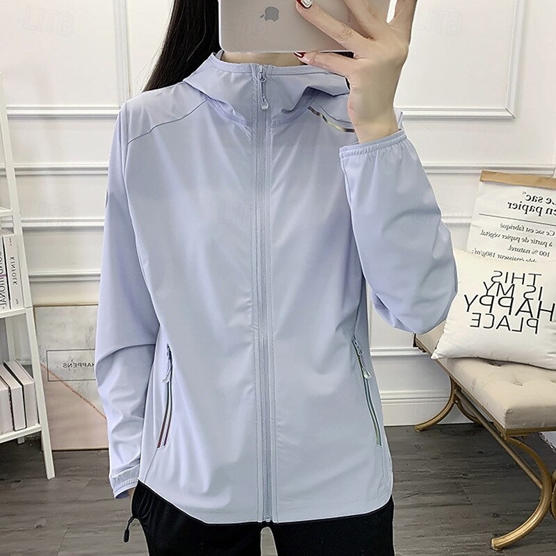 Women's Outdoor Jacket Hiking Jacket UV Protection Jacket Outdoor Sun Protection Quick Dry Hiking Outfits Hiking Clothes Summer Top Camping / Hiking / Caving Running Black White Blue3