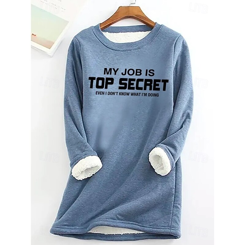 Women's Pullover Sweatshirt Letter Casual Comfrt Long Sleeve Crew Neck Round Neck Long Tops Street Dailywear Print Black Pink Blue Gray Fall Winter2