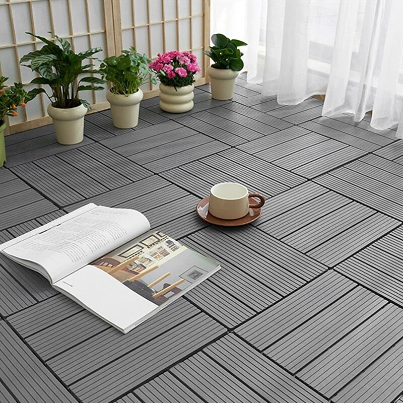 DIY Plastic Wood Flooring for Balcony Bathroom Courtyard Garden Terrace - Outdoor Splicing Waterproof Anti-Slip Floor Mat3