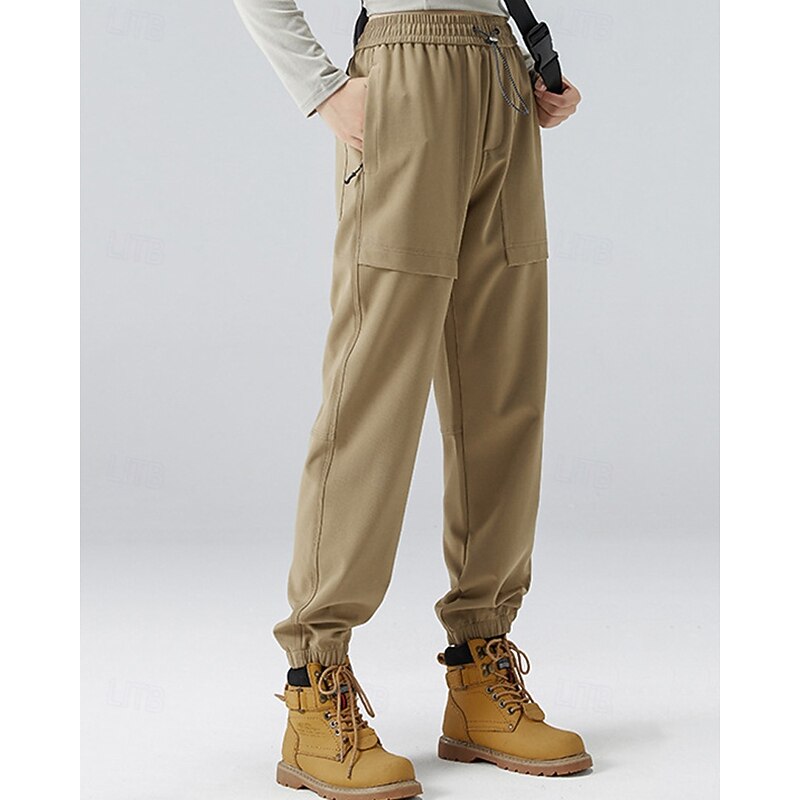 Women's Cargo Pants Slacks Fashion Casual Full Length Natural Plain Drawstring Comfortable Street Holiday Daily Wear Dark Brown Black Brown Green Fall Regular Fit2