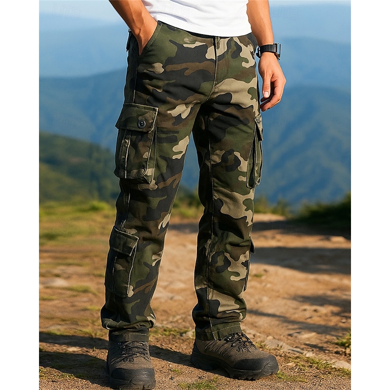 Men's Combat Pants Cargo Pants Hiking Pants Trousers Camouflage Outdoor Regular Fit Waterproof Windproof Pants / Trousers Pocket Jungle camouflage Army Yellow Cotton Camping / Hiking Hunting Running