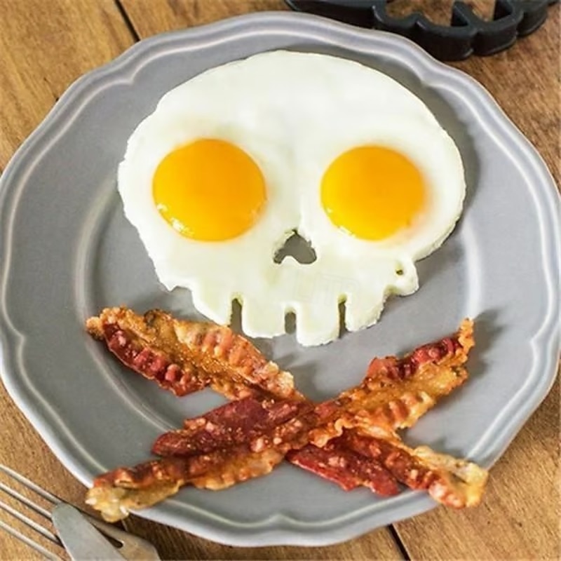 Halloween Horror Skull Fried Egg Mold Silicone Breakfast Maker Creative Owl Shape Pancake Mold Funny Rabbit Design Non Stick Kitchen Cooking Tools For Kids Adults