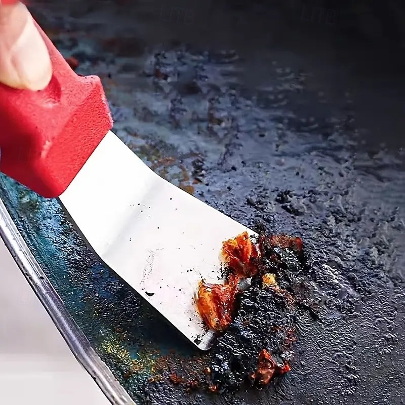 2PCS Multi-Functional Stainless Steel Cleaning Scraper – Kitchen Stove Gap Cleaner, Pot Bottom Scraper, and Cleaning Knife