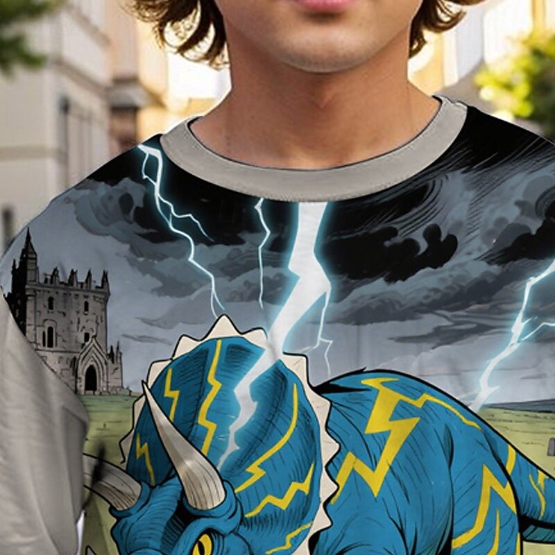 Halloween Boys' 3D Dinosaur T shirt Tee Long Sleeve Spring Fall Fashion Basic Kids 4-12 Years Crew Neck Outdoor Casual Daily Regular Fit2