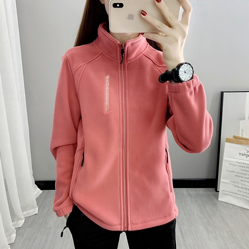 Women's Hiking Jacket Fleece Jacket Thermal Jacket Winter Outdoor Thermal Top Pink Blue Purple4