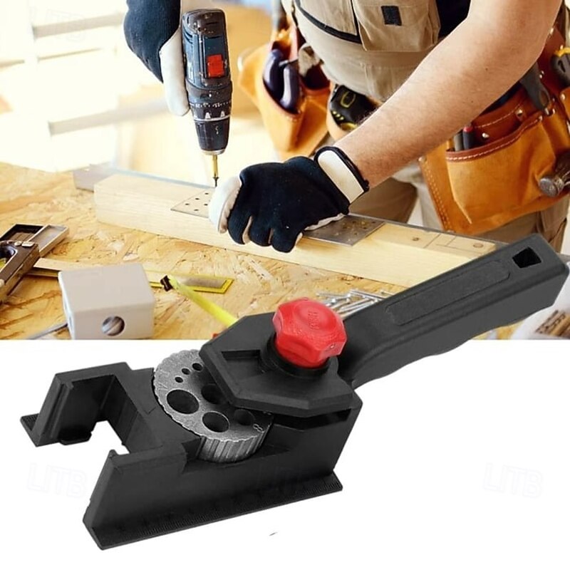 Dowel Drill Guide Woodworking Hole Drilling Positioning Jig Tool DIY Woodworking 3 to 12mm Drill Bit Stop Collar Set Precision Alignment Clamp Fixture3