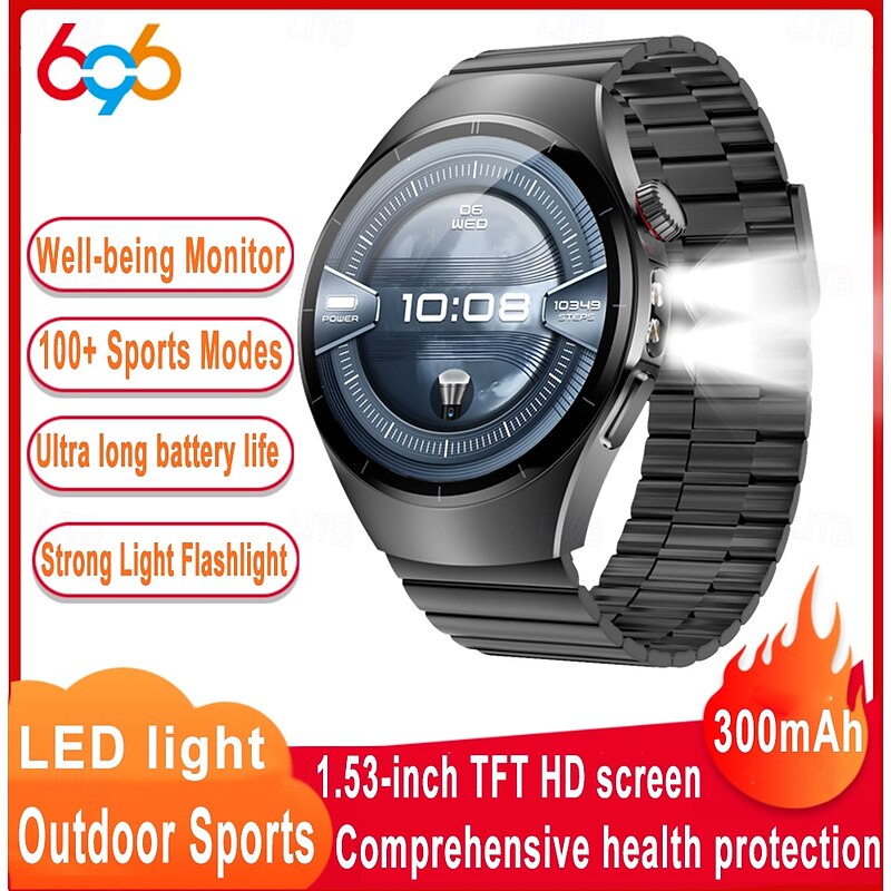 SK45PRO Smart Watch 1.53 inch Smartwatch Fitness Running Watch Bluetooth Temperature Monitoring Pedometer Call Reminder Compatible with Android iOS Women Men Long Standby Hands-Free Calls Waterproof2