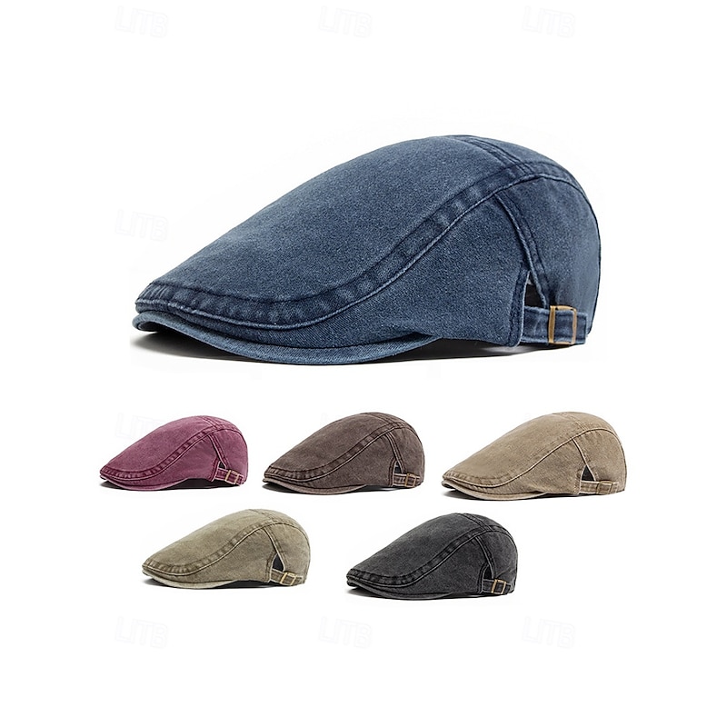 Men's Washed Cotton Ivy Flat Cap – Adjustable Buckle Newsboy Driving Hat, Lightweight Breathable Vintage Style for Golf, Travel, Outdoor & Everyday Wear3