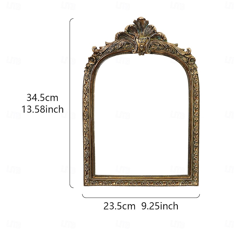 Vintage Gold 3D Floral Arch Resin Frame – European Style Decorative Wall Hanging for Home Art, Photography Props, Cabin Decor, and Festive Ambiance3