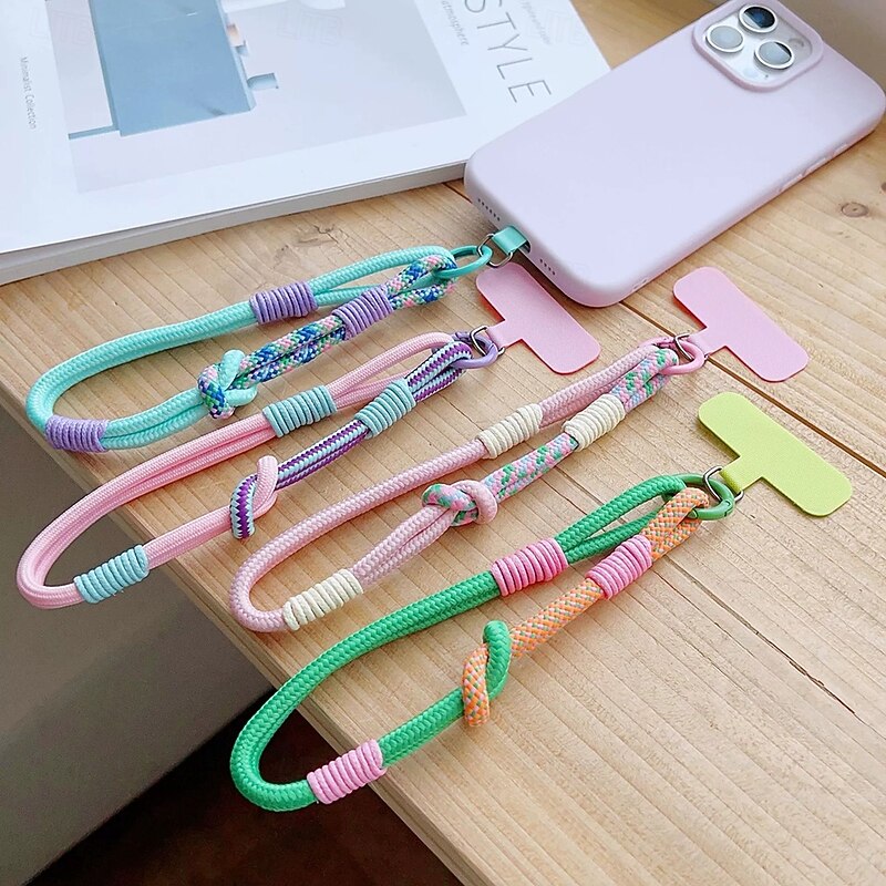 New minimalist hand rope splicing short wrist rope double strap hanging rope firm and sturdy anti breakage and anti drop phone hanging rope3
