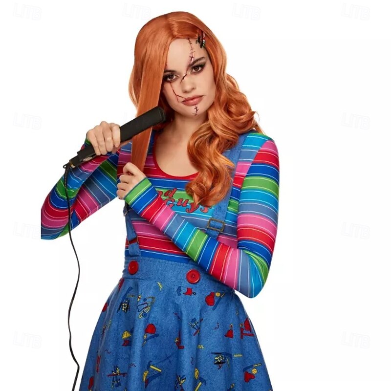 Heat-Resistant Long Chucky Wig for Adults – Synthetic Red Hair Cosplay Wig, Perfect for Halloween & Costume Parties2