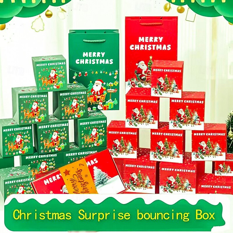 Christmas Pop-Up Box Foldable Christmas Money Bounce Box Surprise box gift box DIY Unique Folding Bouncing Cash Pop Up Gift Boxes for Birthday, Christmas, Anniversary, Valentine's Day2