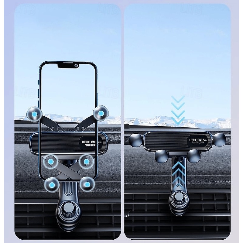 Rotatable Car Phone Holder Air Vent Mount Gravity Retractable Invisible Car Stand for Mobile Phone GPS Navigation Secure Stable Adjustable Automotive Accessory2