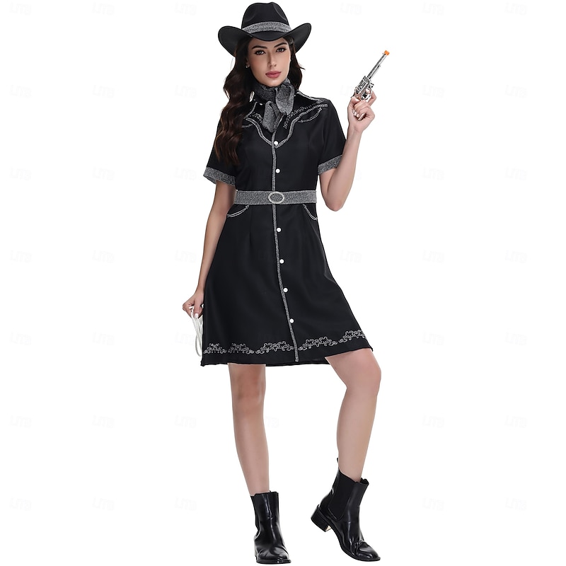 Cowgirl Halloween Dress Cosplay Costume Outfits Cosplay Adults' Women's Halloween Carnival Mardi Gras Performance Party Easy Halloween Costumes Dress Up3