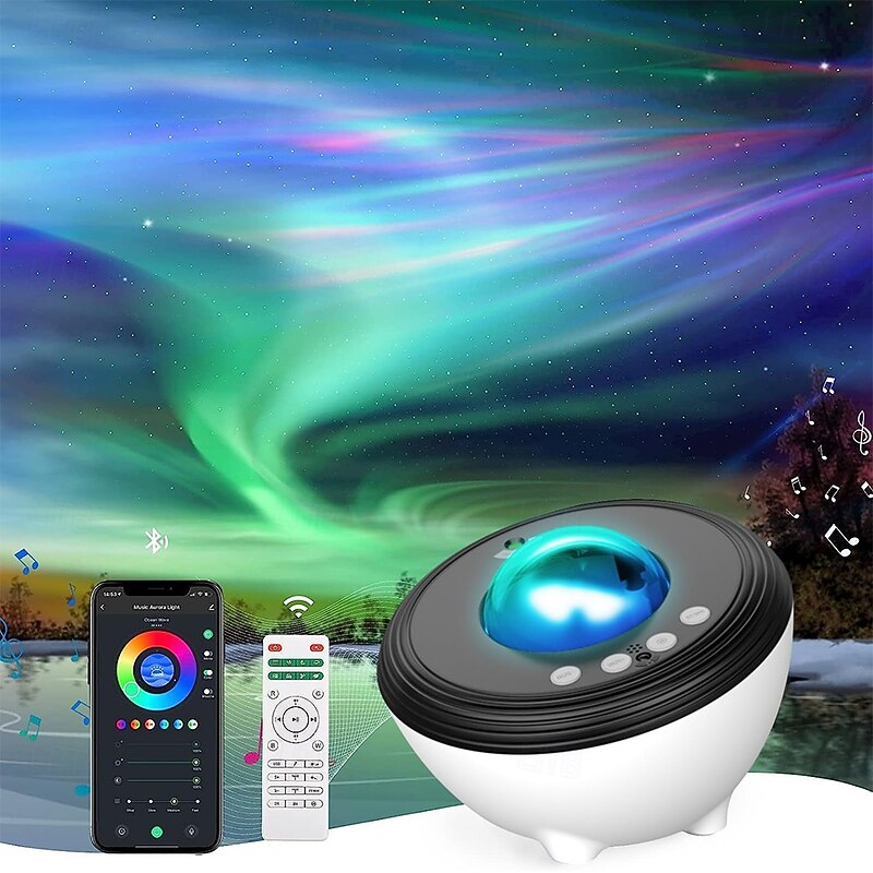Projector Star Lights Projector for Bedroom with 33 Lighting Aurora Projector with Bluetooth 5.0 Speaker Smart APP 8 White Noises Night Light with IR Remote Timer for Kids Adults