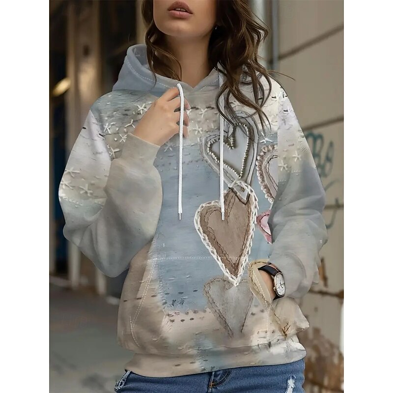 Women's 3D Print Pullover Hoodie Sweatshirt Graphic Casual Long Sleeve Hooded Regular Tops Party Evening Wear Street Dailywear Pink Red Purple Gray Spring Fall Winter2