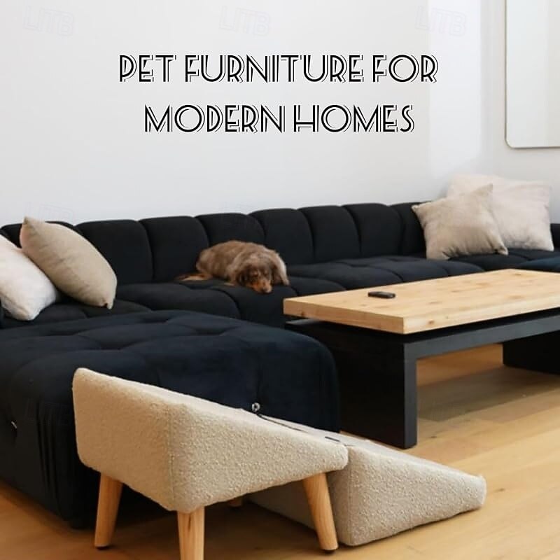 Pet Dog Stair Folding Chair Space Saving 2 in 1 Comfortable Climbing Step for Pets High Bed Dog Lamp Kitten Puppy Small Animal2