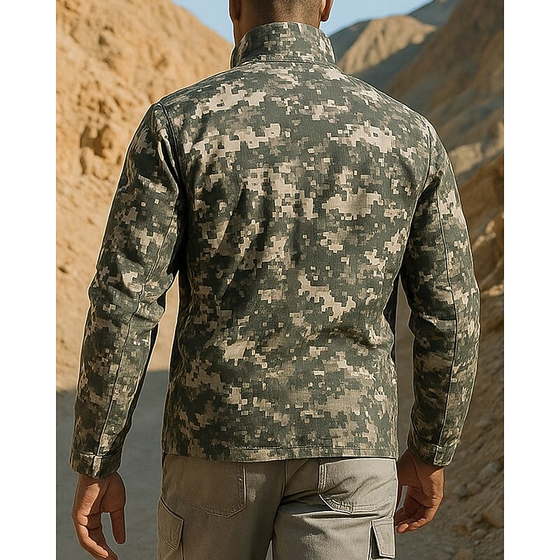 Men's Military Tactical Jacket Hiking Jacket Outdoor Waterproof Windproof Hiking Outfits Hiking Clothes Spring Autumn / Fall Jacket Hunting Climbing Running Camo Camouflage2