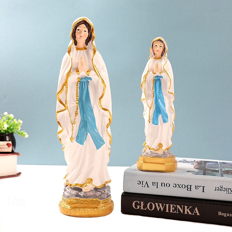 Christmas Nativity Figurine, Resin Mary Statue, Holy Family Decoration, Religious Christmas Decor, Nativity Manger Figurine