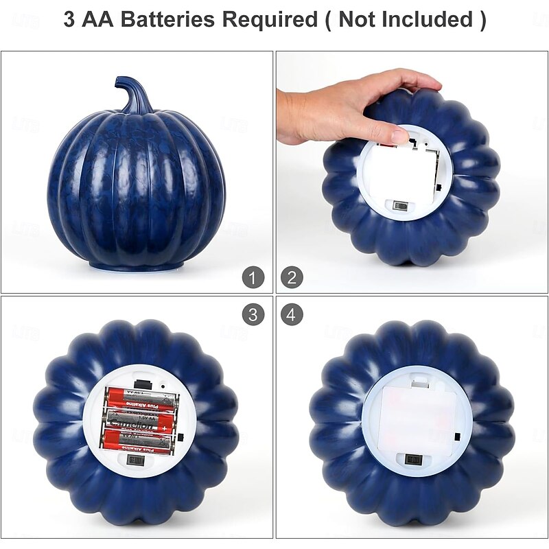 1 Pc Halloween Running Lantern Colorful Pumpkin Ornament Light Glass Pumpkin Glass Crafts Timed Function Indoor and Outdoor Decorative Lights4