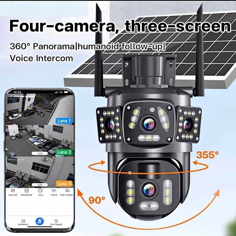 Solar-powered Wireless Wifi Outdoor Direction/Tilt Home Security Camera With Automatic Human Tracking Real-time Viewing Two-way Audio Cloud Storage And Advanced Home Security Monitoring.2