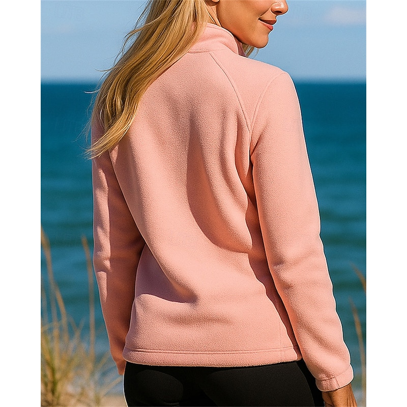 Women's Fleece Jacket Thermal Jacket Winter Outdoor Thermal Warm Comfortable Fleece Jackets Full Zip Hunting Fishing Climbing Dark Pink Black Pink Royal Blue Blue2