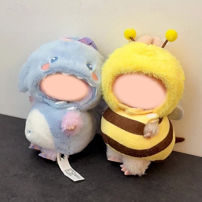 17cm Doll Clothes Outfits for Clothes Set Designer Cute Dolls Clothes Keychain Accessories Faking Animal Style Outfit Jumpsuit Clothing(Bee Dinosaurs Tempura)3