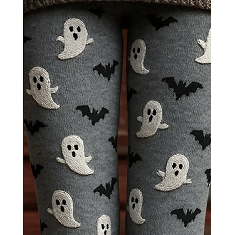 Women's Pants Trousers Leggings Cozy Leggings Streetwear Casual Full Length High WaistPantsHalloween Graphic Prints Bat Elastic Waist Print Breathability Comfortable Stretchy Vacation Street Daily2