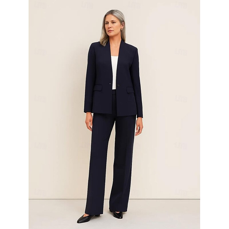 Women's Blazer Sport Coat Formal Wedding Guest Elegant Long Sleeve Single Breasted3