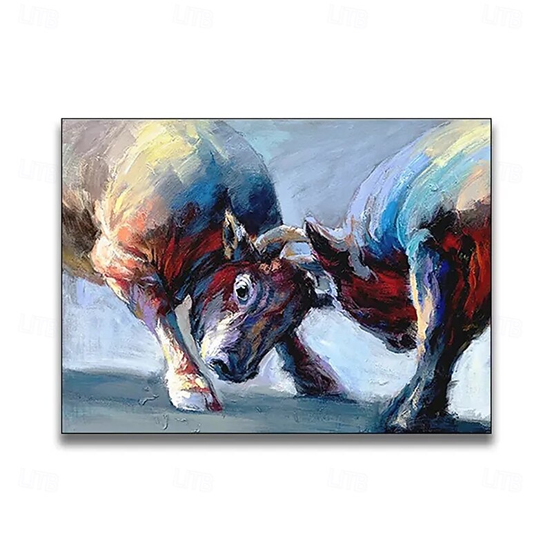 Handmade Oil Painting Canvas Wall Art Decoration Modern Abstract Rhinoceros Animal Elephant for Living Room Home Decor Rolled Frameless Unstretched Painting4
