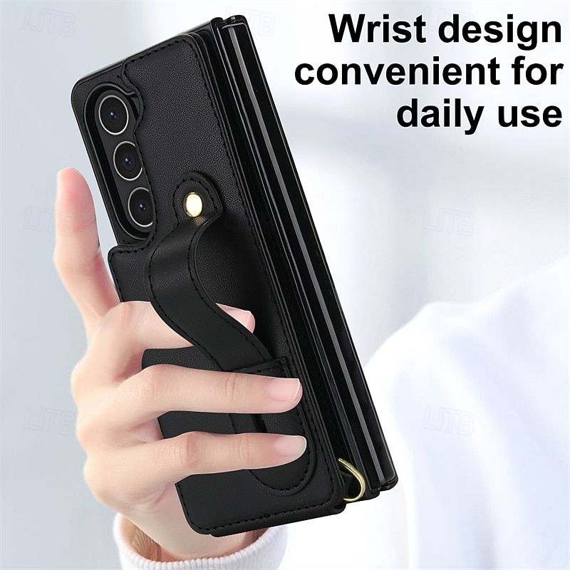 Phone Case For Samsung Galaxy Z Fold 7 Z Fold 6 Z Fold 5 Z Fold 4 Flip Cover Card Slot Shockproof Retro PC PU Leather4