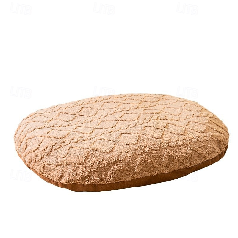 Thick Warm Pet Bed Mat for Dogs & Cats, Removable Washable Cotton Pad, Reversible Floor Cushion, Grey & Brown Cozy Pet Mattress Pet Friendly2