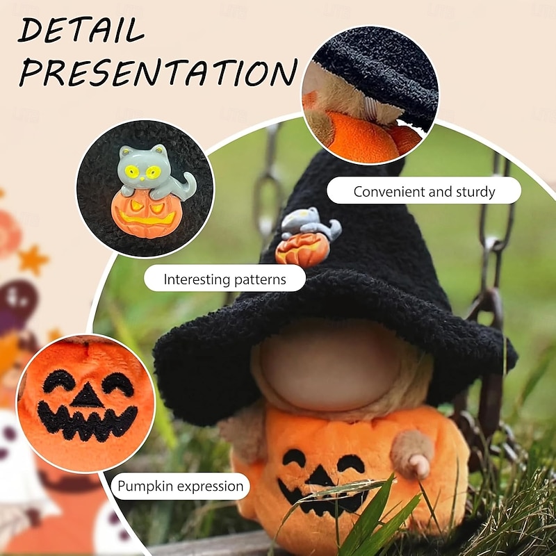 Clothes for labubu Dolls - Halloween Cute Outfit for 6.7 Inch (17cm) Costume Accessory (NO Doll) Fashion Doll Clothes Outfit Set Removable Kawaii Outfit with Pumpkin Accessories2