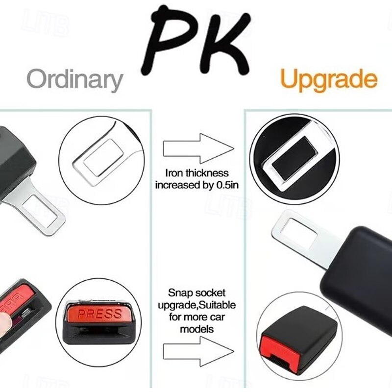 2 Pack Car Belt Buckle Extension Seat Belt Clips Universal Auto Belt Shoulder Extender Strap Pad, Soft and Comfortable Shoulder Strap Accessory for Car Interiors. Black3