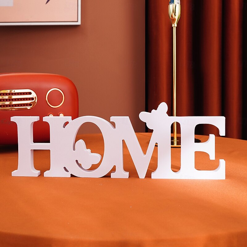 White Butterfly HOME Letter Decor – Cozy Indoor Tabletop Decorative Letters for Home, Wedding, Anniversary & Party Decorations3