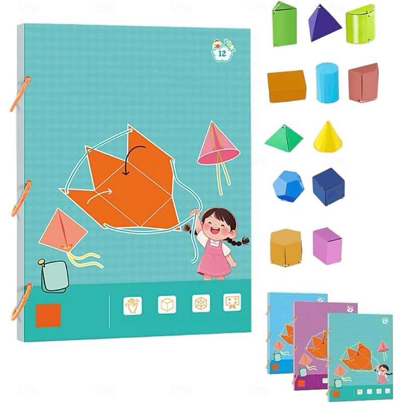 Pull String 3D Geometry Learning Book 9/12/15 Solids Geometric Models for Kids Teach Volume & Surface Area Formulas2
