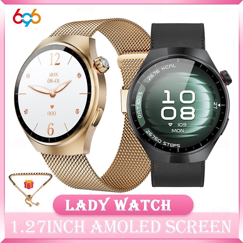 SK7MINI Smart Watch 1.27 inch Smartwatch Fitness Running Watch Bluetooth Pedometer Call Reminder Activity Tracker Compatible with Android iOS Women Men Long Standby Waterproof Media Control IP68 22mm3