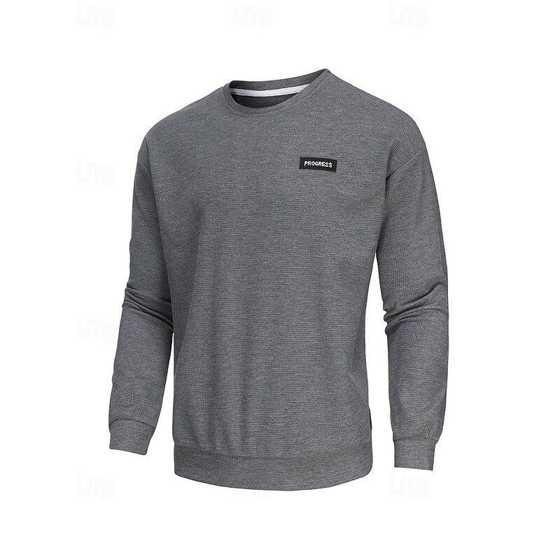 Men's Sweatshirt Black Light Grey Dark Gray Beige Coffee Crew Neck Plain Patchwork Sports & Outdoor Daily Holiday Polyester Streetwear Basic Casual Spring Fall Clothing Apparel Hoodies Sweatshirts3
